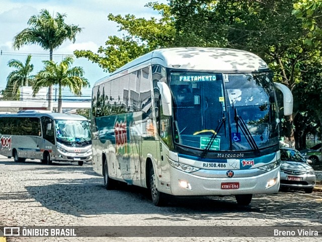 Auto Viação 1001 RJ 108.486 na cidade de Campos dos Goytacazes, Rio de Janeiro, Brasil, por Breno Vieira. ID da foto: 9436027.