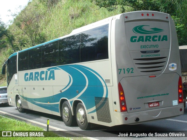 Viação Garcia 7192 na cidade de Piraí, Rio de Janeiro, Brasil, por José Augusto de Souza Oliveira. ID da foto: 9438916.