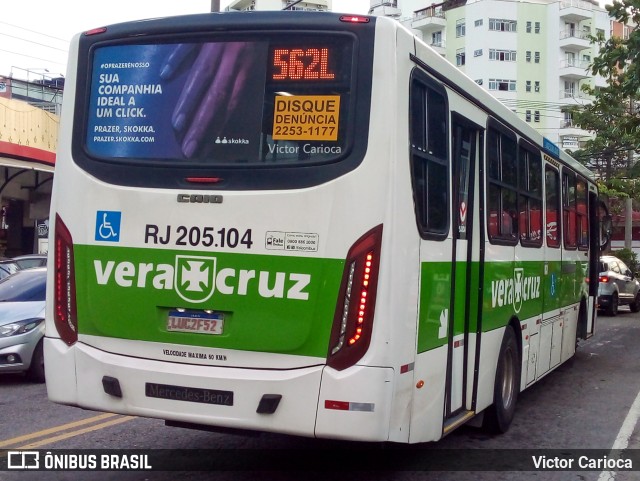 Viação Vera Cruz RJ 205.104 na cidade de Rio de Janeiro, Rio de Janeiro, Brasil, por Victor Carioca. Número da foto: #9437442.