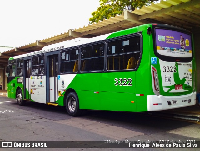 VB Transportes e Turismo 3322 na cidade de Campinas, São Paulo, Brasil, por Henrique Alves de Paula Silva. ID da foto: 9437413.