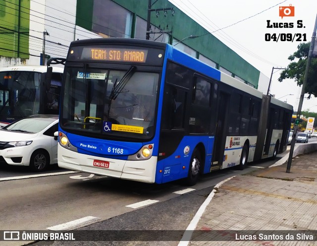 Viação Grajaú S.A. 6 1168 na cidade de São Paulo, São Paulo, Brasil, por Lucas Santos da Silva. ID da foto: 9437281.