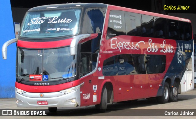 Expresso São Luiz 7680 na cidade de Goiânia, Goiás, Brasil, por Carlos Júnior. Número da foto: #9444524.