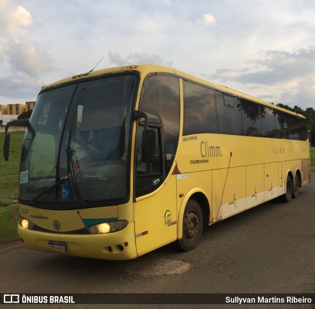 Viação Itapemirim 8649 na cidade de Anápolis, Goiás, Brasil, por Sullyvan Martins Ribeiro. ID da foto: 9445744.