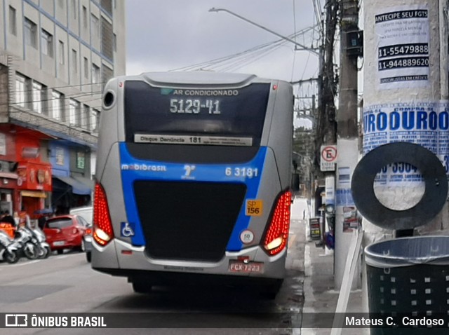 Viação Paratodos > São Jorge > Metropolitana São Paulo > Mobibrasil 6 3181 na cidade de São Paulo, São Paulo, Brasil, por Mateus C.  Cardoso. Número da foto: #9448625.