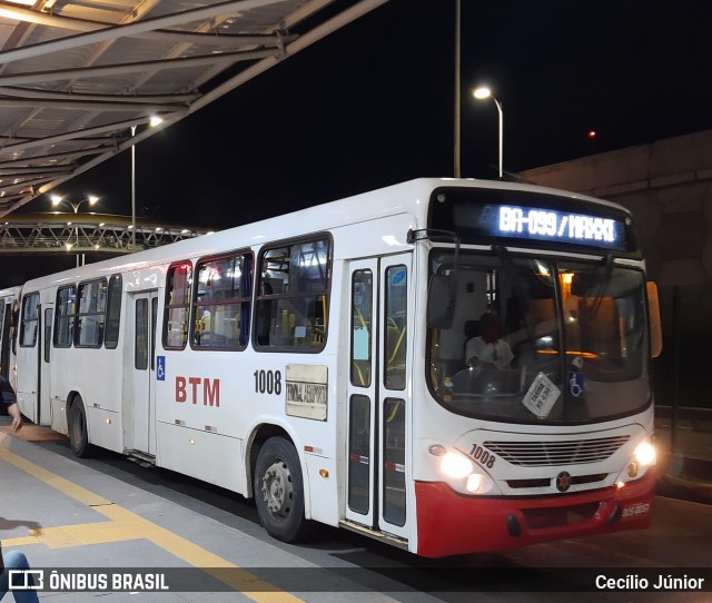 BTM - Bahia Transportes Metropolitanos 1008 na cidade de Lauro de Freitas, Bahia, Brasil, por Cecílio Júnior. ID da foto: 9451414.