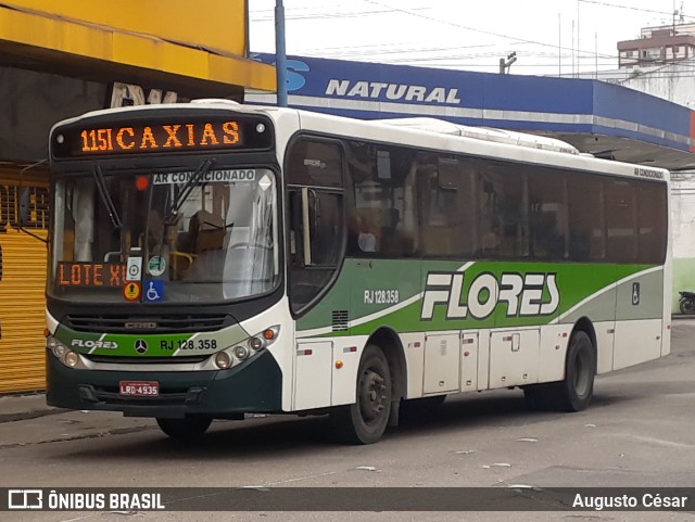 Transportes Flores RJ 128.358 na cidade de Nova Iguaçu, Rio de Janeiro, Brasil, por Augusto César. ID da foto: 9516880.