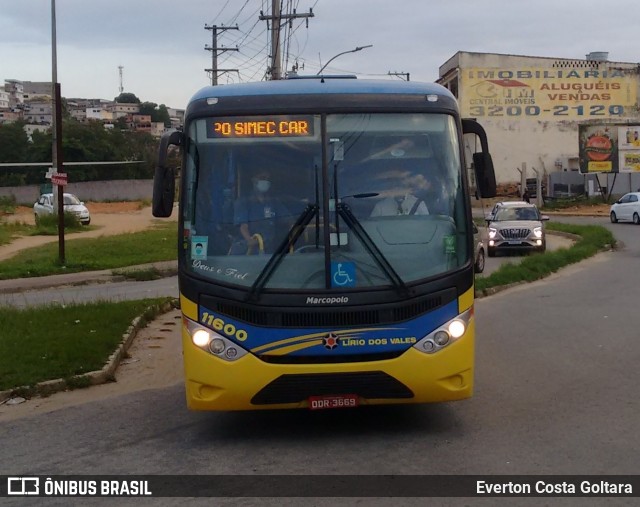 Viação Lírio dos Vales 11600 na cidade de Cariacica, Espírito Santo, Brasil, por Everton Costa Goltara. Número da foto: #9515902.