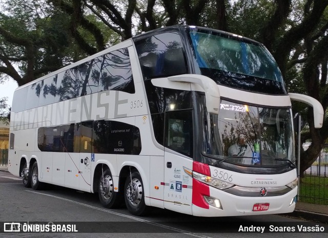 Auto Viação Catarinense 3506 na cidade de Curitiba, Paraná, Brasil, por Andrey  Soares Vassão. Número da foto: #9538207.