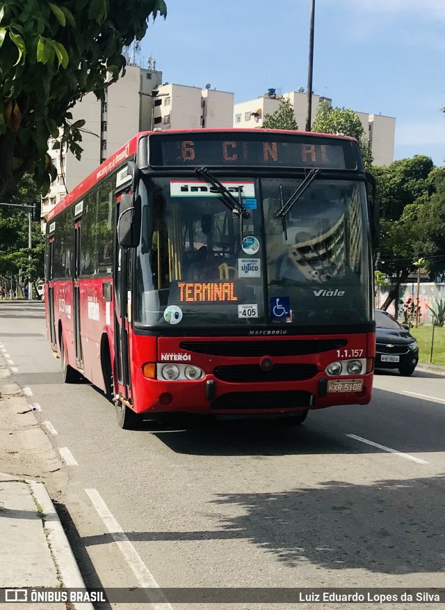 Auto Lotação Ingá 1.1.157 na cidade de Niterói, Rio de Janeiro, Brasil, por Luiz Eduardo Lopes da Silva. ID da foto: 9539352.