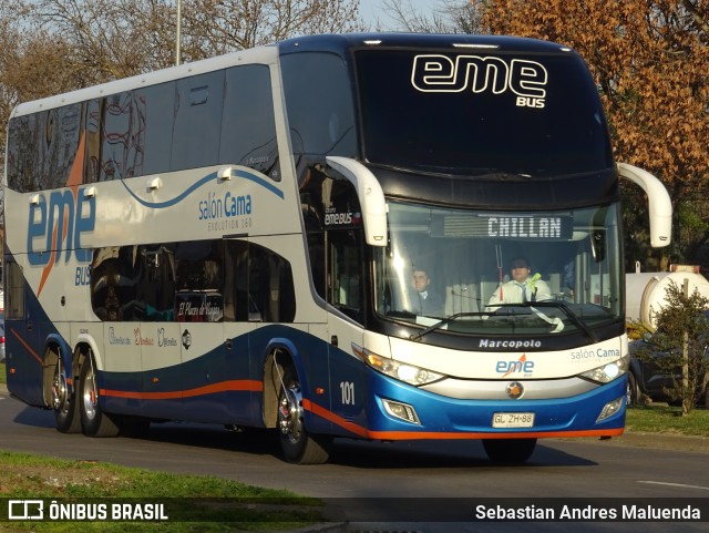 Pullman Eme Bus 101 na cidade de Chillán, Ñuble, Bío-Bío, Chile, por Sebastian Andres Maluenda. ID da foto: 9539697.