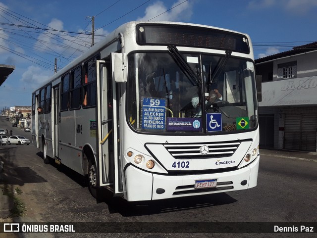 Empresa de Transportes Nossa Senhora da Conceição 4102 na cidade de Natal, Rio Grande do Norte, Brasil, por Dennis Paz. ID da foto: 9543416.