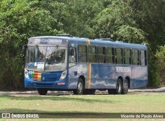 Borborema Imperial Transportes 351 na cidade de Recife, Pernambuco, Brasil, por Vicente de Paulo Alves. ID da foto: 9540861.