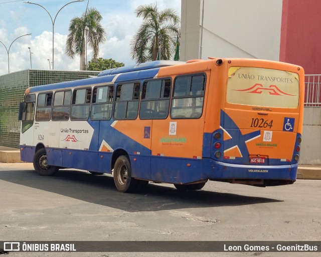 União Transportes 10264 na cidade de Várzea Grande, Mato Grosso, Brasil, por Leon Gomes. ID da foto: 9543624.