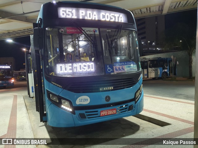 Viação Praia Sol 12199 na cidade de Vila Velha, Espírito Santo, Brasil, por Kaique Passos. Número da foto: #9546164.