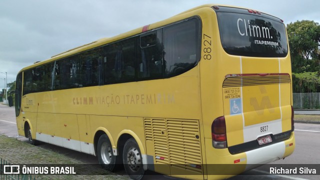 Viação Itapemirim 8827 na cidade de Curitiba, Paraná, Brasil, por Richard Silva. ID da foto: 9545439.