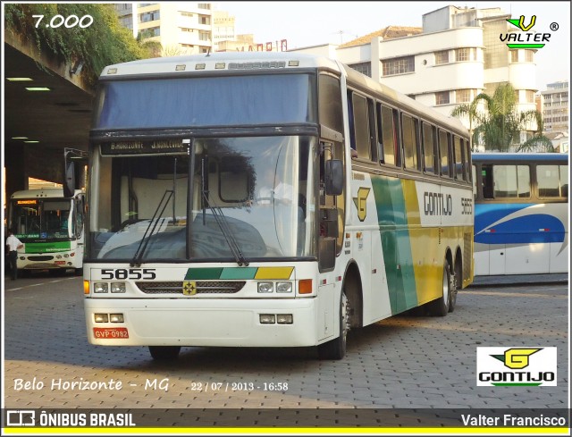 Empresa Gontijo de Transportes 5855 na cidade de Belo Horizonte, Minas Gerais, Brasil, por Valter Francisco. ID da foto: 9547895.