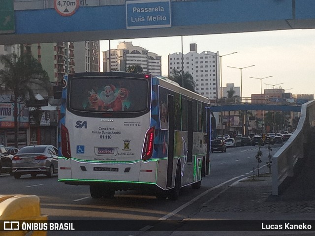Viação Guaianazes 01 110 na cidade de Santo André, São Paulo, Brasil, por Lucas Kaneko. Número da foto: #9552792.