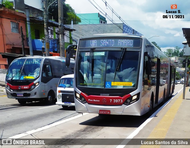 Viação Metrópole Paulista - Zona Sul 7 3973 na cidade de São Paulo, São Paulo, Brasil, por Lucas Santos da Silva. Número da foto: #9551281.