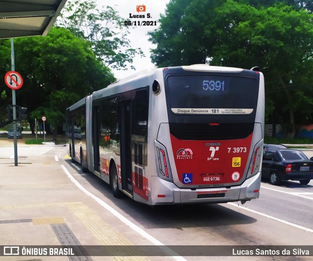 Viação Metrópole Paulista - Zona Sul 7 3973 na cidade de São Paulo, São Paulo, Brasil, por Lucas Santos da Silva. Número da foto: #9551291.