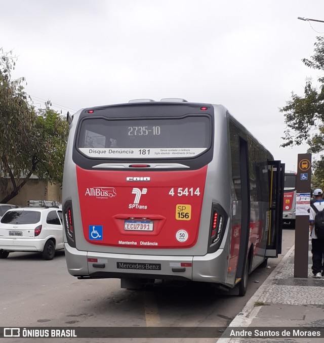 Allibus Transportes 4 5414 na cidade de São Paulo, São Paulo, Brasil, por Andre Santos de Moraes. Número da foto: #9550247.