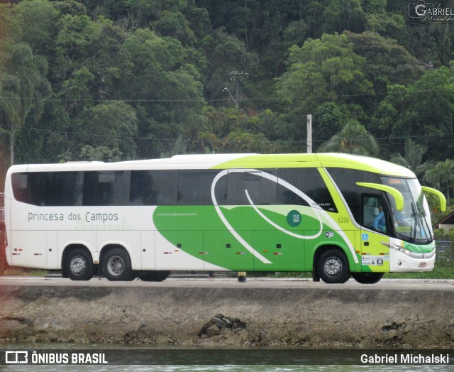 Expresso Princesa dos Campos 6206 na cidade de Guaratuba, Paraná, Brasil, por Gabriel Michalski. ID da foto: 9554898.