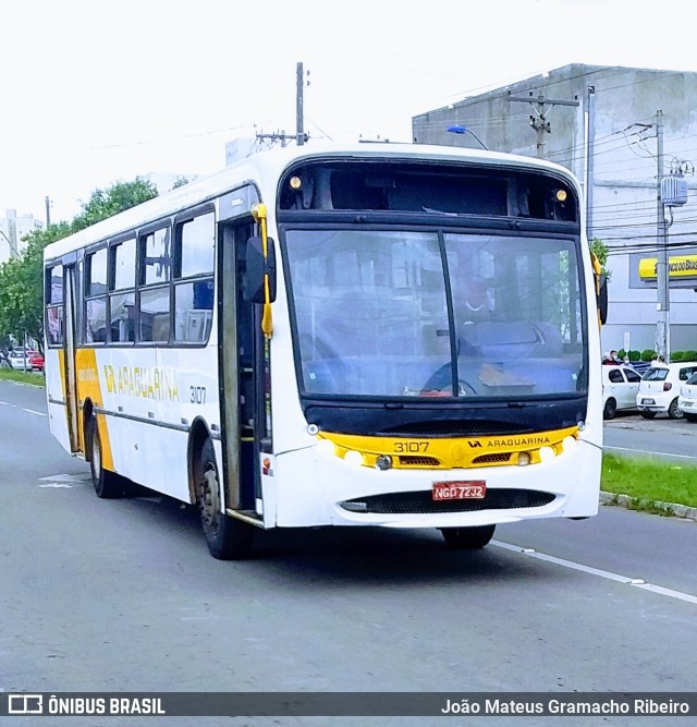 Viação Araguarina 3107 na cidade de Aparecida de Goiânia, Goiás, Brasil, por João Mateus Gramacho Ribeiro. Número da foto: #9554553.