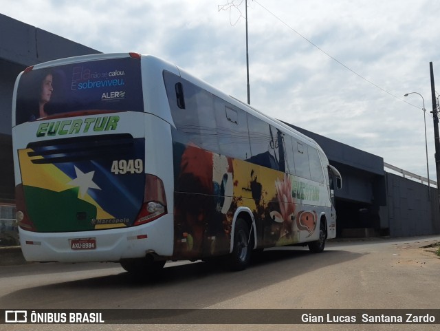 Eucatur - Empresa União Cascavel de Transportes e Turismo 4949 na cidade de Ji-Paraná, Rondônia, Brasil, por Gian Lucas  Santana Zardo. ID da foto: 9559376.