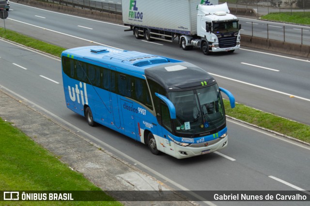 UTIL - União Transporte Interestadual de Luxo 9907 na cidade de Resende, Rio de Janeiro, Brasil, por Gabriel Nunes de Carvalho. ID da foto: 9564501.