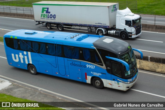 UTIL - União Transporte Interestadual de Luxo 9907 na cidade de Resende, Rio de Janeiro, Brasil, por Gabriel Nunes de Carvalho. ID da foto: 9565987.