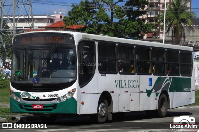 Viação Vila Rica RJ 206.052 na cidade de Nova Iguaçu, Rio de Janeiro, Brasil, por Lucas Alvim. ID da foto: 9564248.