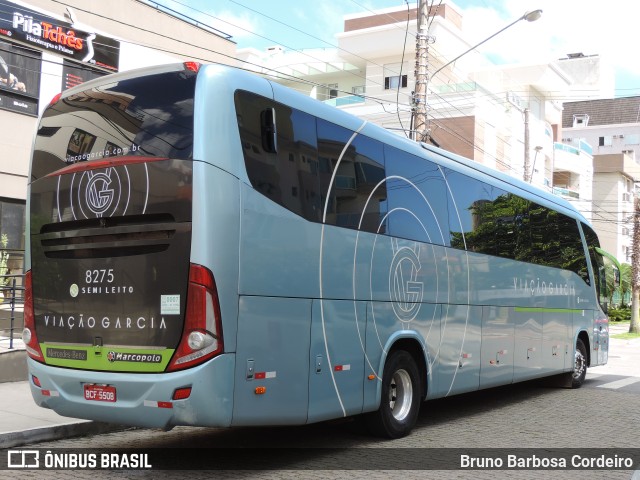 Viação Garcia 8275 na cidade de Florianópolis, Santa Catarina, Brasil, por Bruno Barbosa Cordeiro. ID da foto: 9570064.