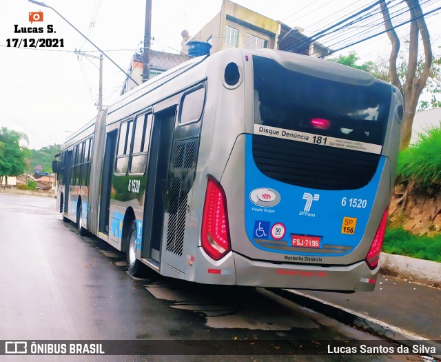Viação Grajaú S.A. 6 1520 na cidade de São Paulo, São Paulo, Brasil, por Lucas Santos da Silva. Número da foto: #9568158.