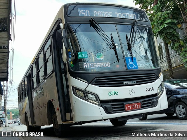 Viação Elite 2318 na cidade de Volta Redonda, Rio de Janeiro, Brasil, por Matheus Martins da Silva. ID da foto: 9567111.