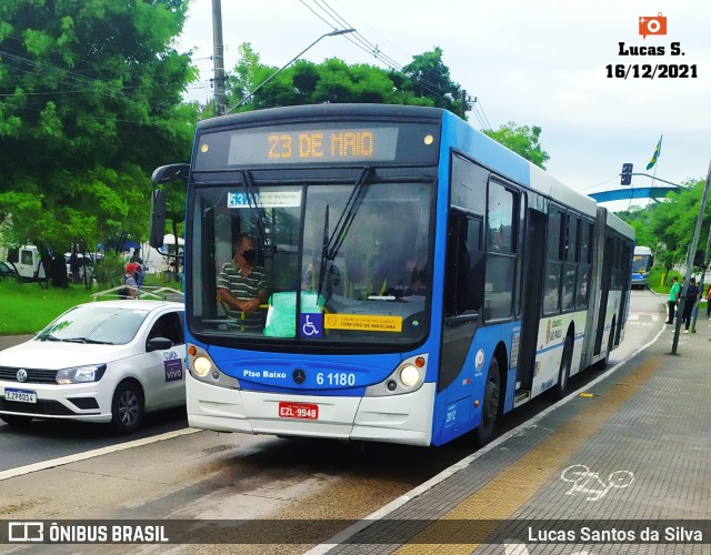 Viação Grajaú S.A. 6 1180 na cidade de São Paulo, São Paulo, Brasil, por Lucas Santos da Silva. ID da foto: 9568257.