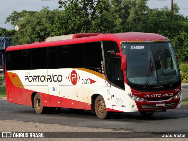 Auto Viação Porto Rico 2103 na cidade de Teresina, Piauí, Brasil, por João Victor. ID da foto: 9569644.