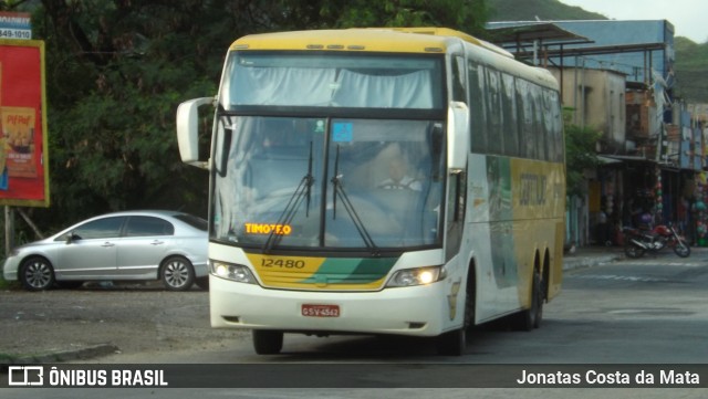 Empresa Gontijo de Transportes 12480 na cidade de Coronel Fabriciano, Minas Gerais, Brasil, por Jonatas Costa da Mata. ID da foto: 9567369.