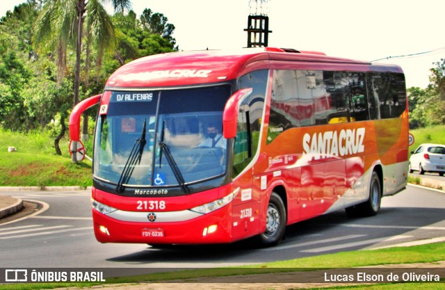 Viação Santa Cruz 21318 na cidade de Alfenas, Minas Gerais, Brasil, por Lucas Elson de Oliveira. ID da foto: 9567848.