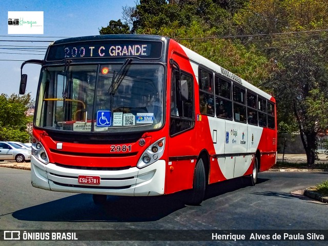 Itajaí Transportes Coletivos 2981 na cidade de Campinas, São Paulo, Brasil, por Henrique Alves de Paula Silva. ID da foto: 9520165.