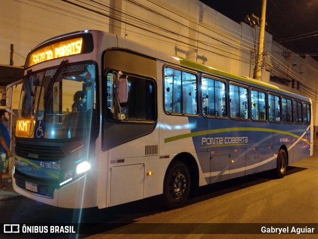 Viação Ponte Coberta RJ 190.024 na cidade de Rio de Janeiro, Rio de Janeiro, Brasil, por Gabryel Aguiar. Número da foto: #9571658.