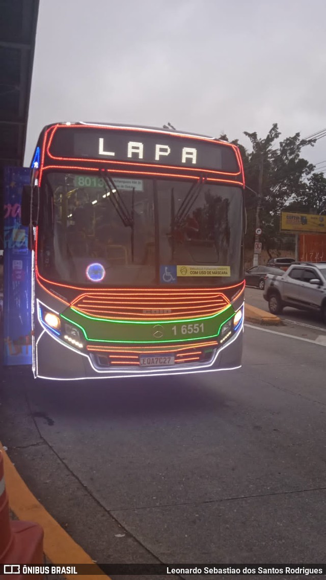 Transcooper > Norte Buss 1 6551 na cidade de São Paulo, São Paulo, Brasil, por Leonardo Sebastiao dos Santos Rodrigues. Número da foto: #9573148.