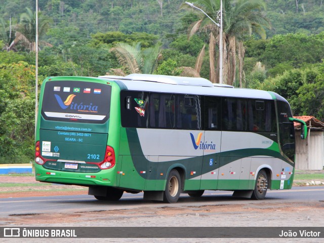 Vitória Fretamento e Turismo 2102 na cidade de Lagoa do Piauí, Piauí, Brasil, por João Victor. ID da foto: 9573170.