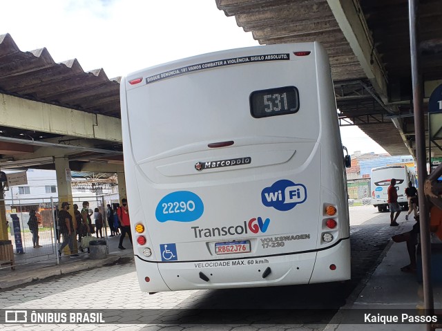 Nova Transporte 22290 na cidade de Vila Velha, Espírito Santo, Brasil, por Kaique Passos. ID da foto: 9574654.