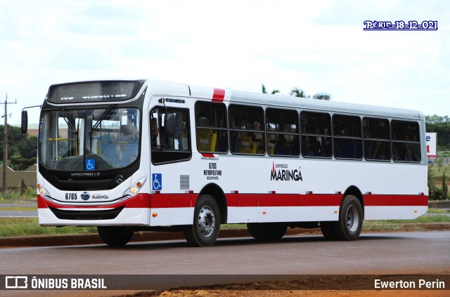 Expresso Maringá 6705 na cidade de Cascavel, Paraná, Brasil, por Ewerton Perin. ID da foto: 9576056.