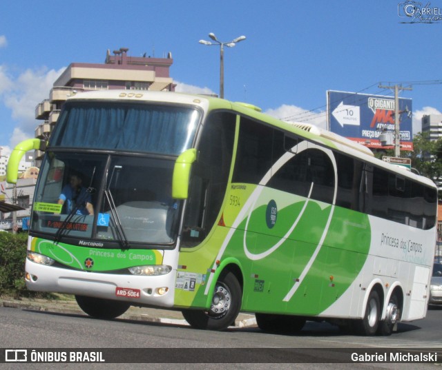 Expresso Princesa dos Campos 5934 na cidade de Ponta Grossa, Paraná, Brasil, por Gabriel Michalski. ID da foto: 9581905.