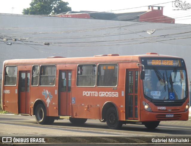 VCG - Viação Campos Gerais 1495 na cidade de Ponta Grossa, Paraná, Brasil, por Gabriel Michalski. ID da foto: 9584977.