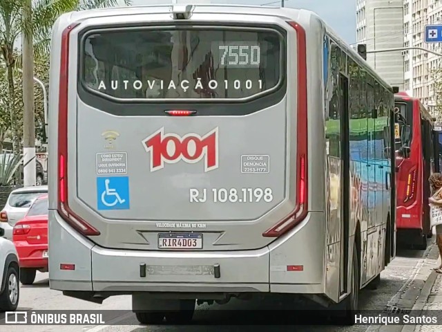 Auto Viação 1001 RJ 108.1198 na cidade de Niterói, Rio de Janeiro, Brasil, por Henrique Santos. Número da foto: #9584505.