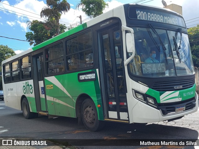 Viação Elite RJ 176.040 na cidade de Volta Redonda, Rio de Janeiro, Brasil, por Matheus Martins da Silva. ID da foto: 9587751.