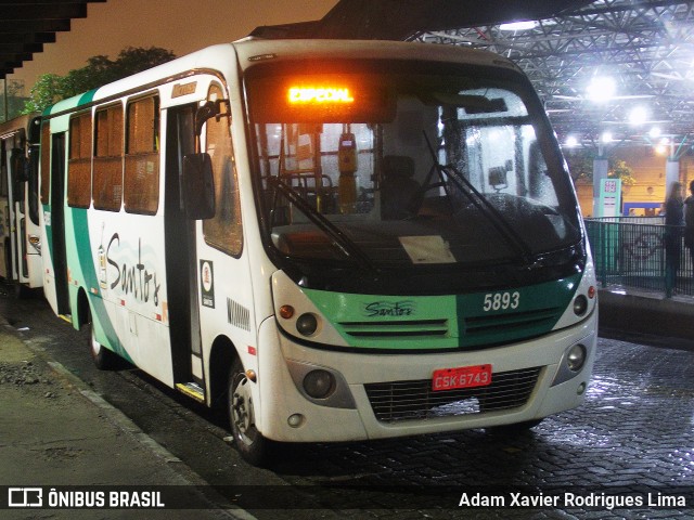 Viação Piracicabana Santos 5893 na cidade de Santos, São Paulo, Brasil, por Adam Xavier Rodrigues Lima. Número da foto: #9588482.