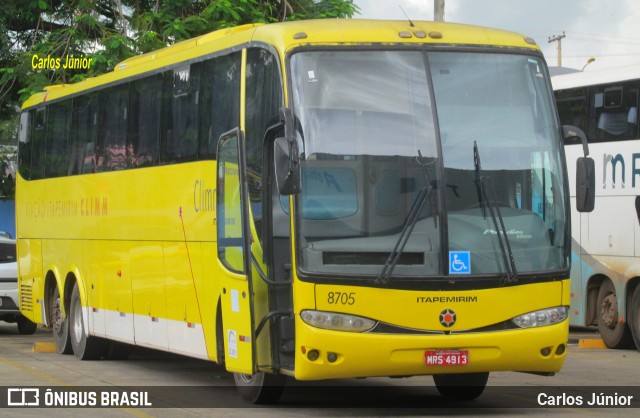 Viação Itapemirim 8705 na cidade de Goiânia, Goiás, Brasil, por Carlos Júnior. ID da foto: 9587903.