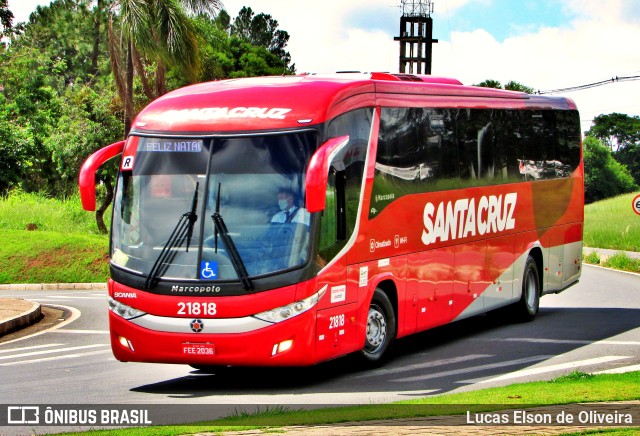 Viação Santa Cruz 21818 na cidade de Alfenas, Minas Gerais, Brasil, por Lucas Elson de Oliveira. ID da foto: 9586277.